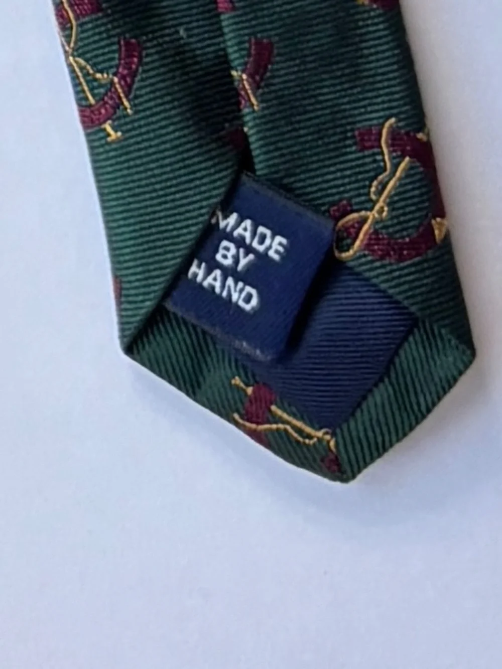 Preppy Equestrian tie with Horseshoe & Crop